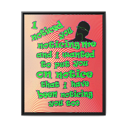 noticed you noticing - framed canvas art (yellow-orange wave)