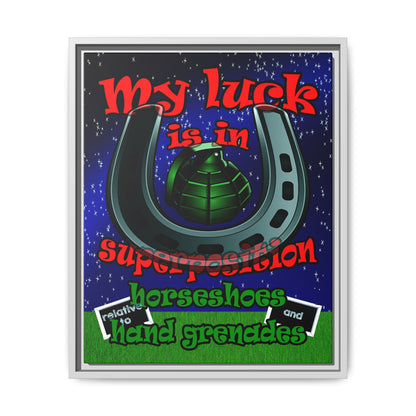my luck - framed canvas art ('snoops' background)