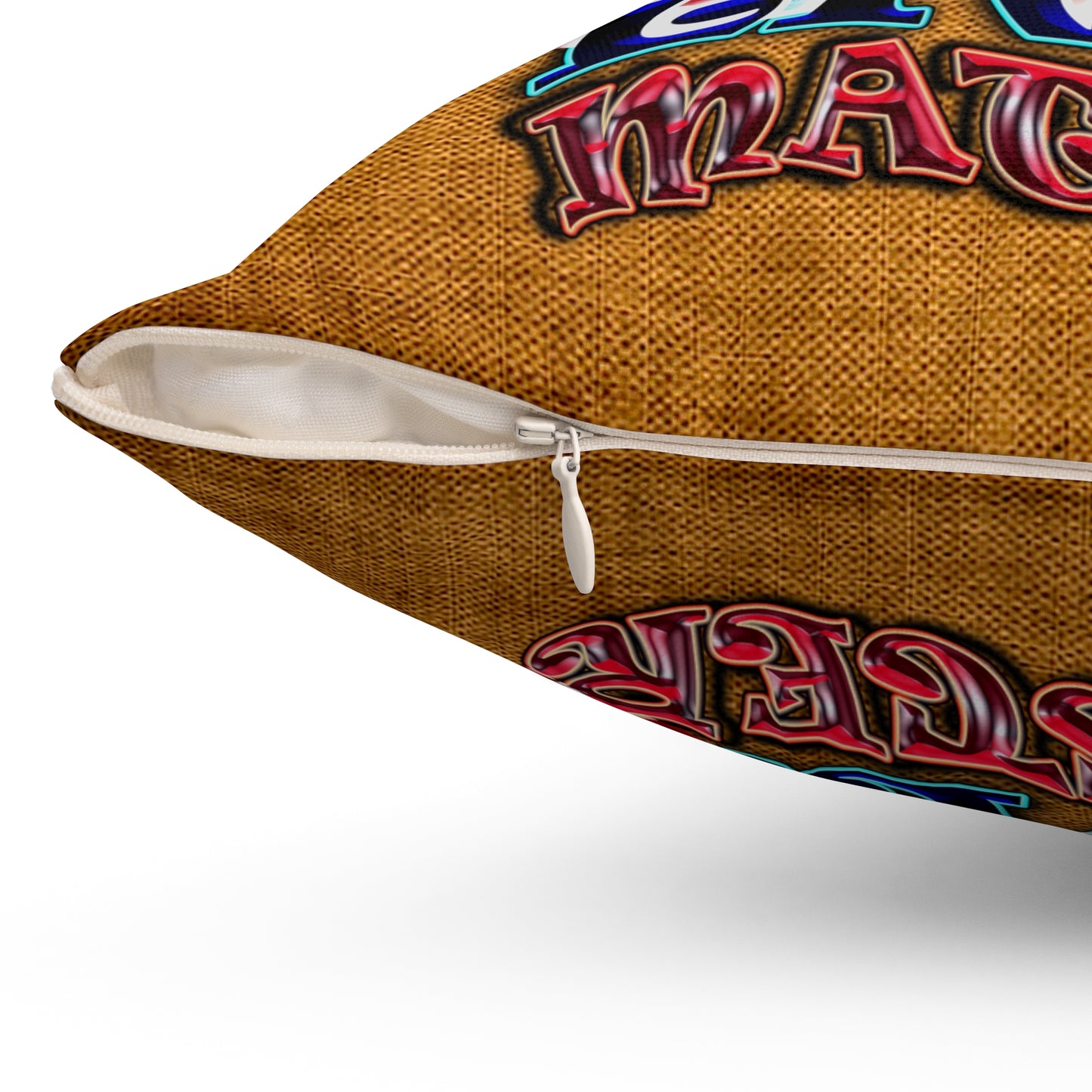 rw&b lives matter - Spun Polyester Square Pillow - (dichromatic brown papyrus)