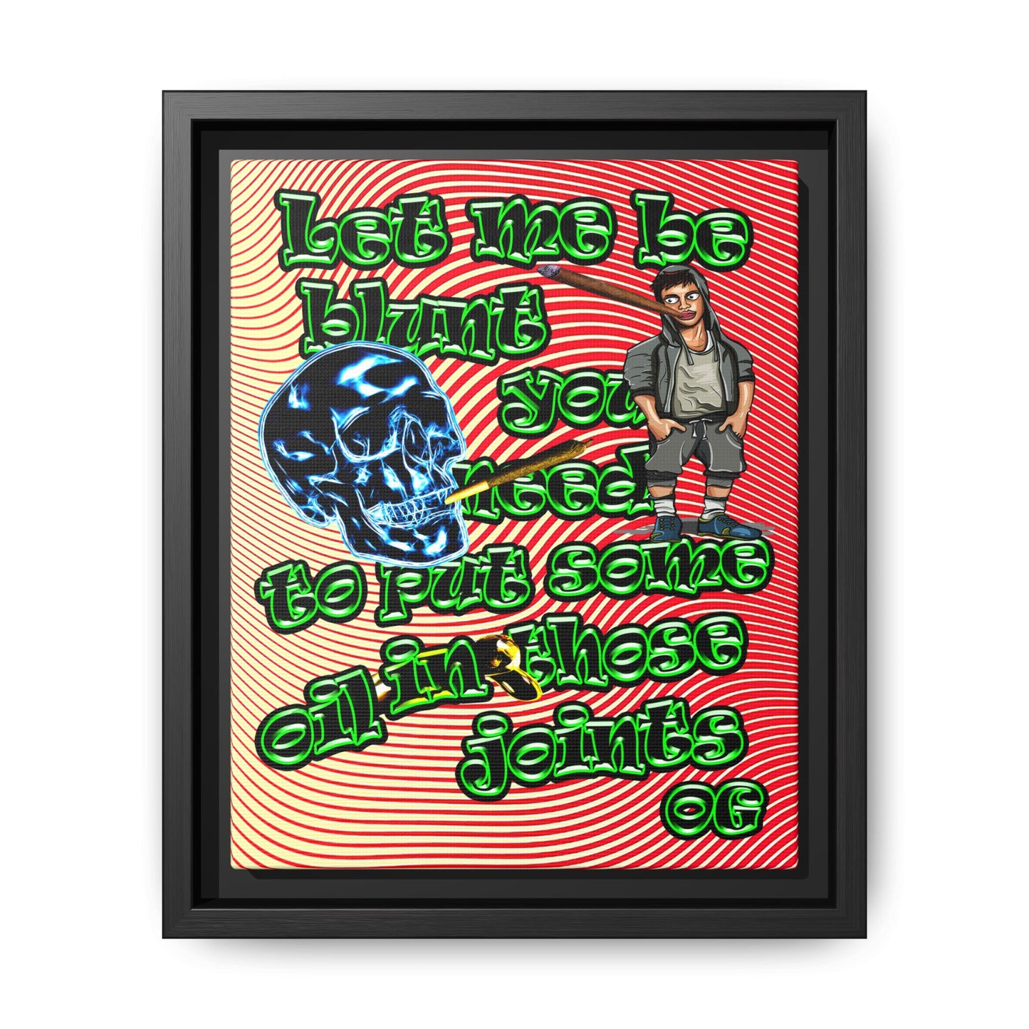 og - framed canvas art (yellow-orange wave)