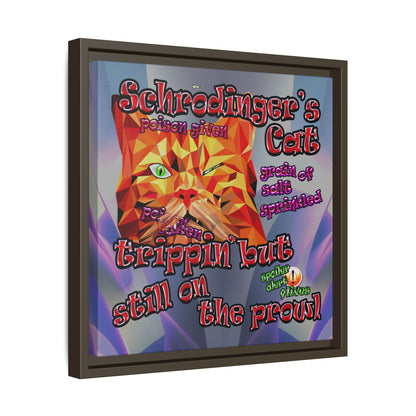 schrodinger's cat - framed canvas art (grey-pink wave)
