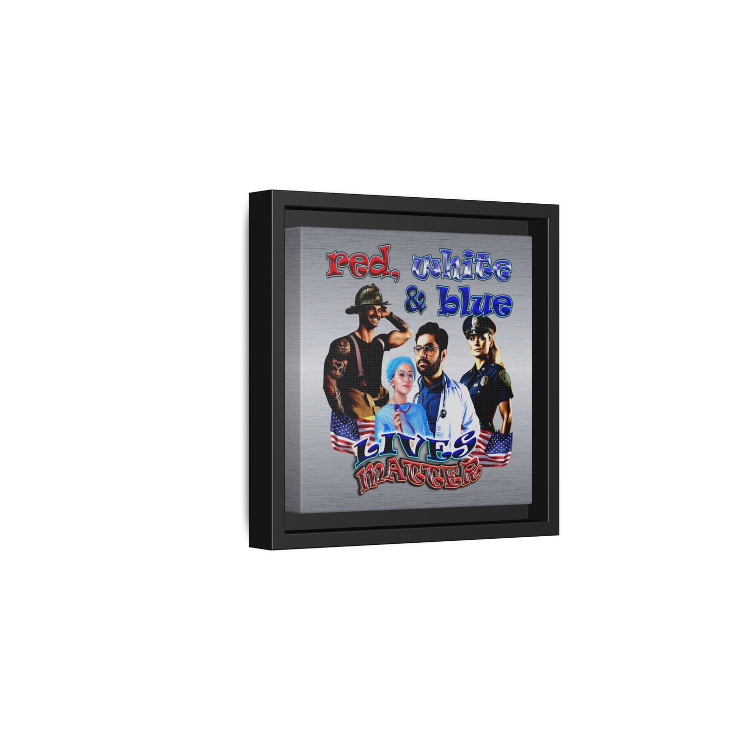 rw&b lives matter - framed canvas art (brushed nickel)
