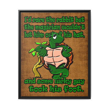 turtle race - framed canvas art (brown papyrus)