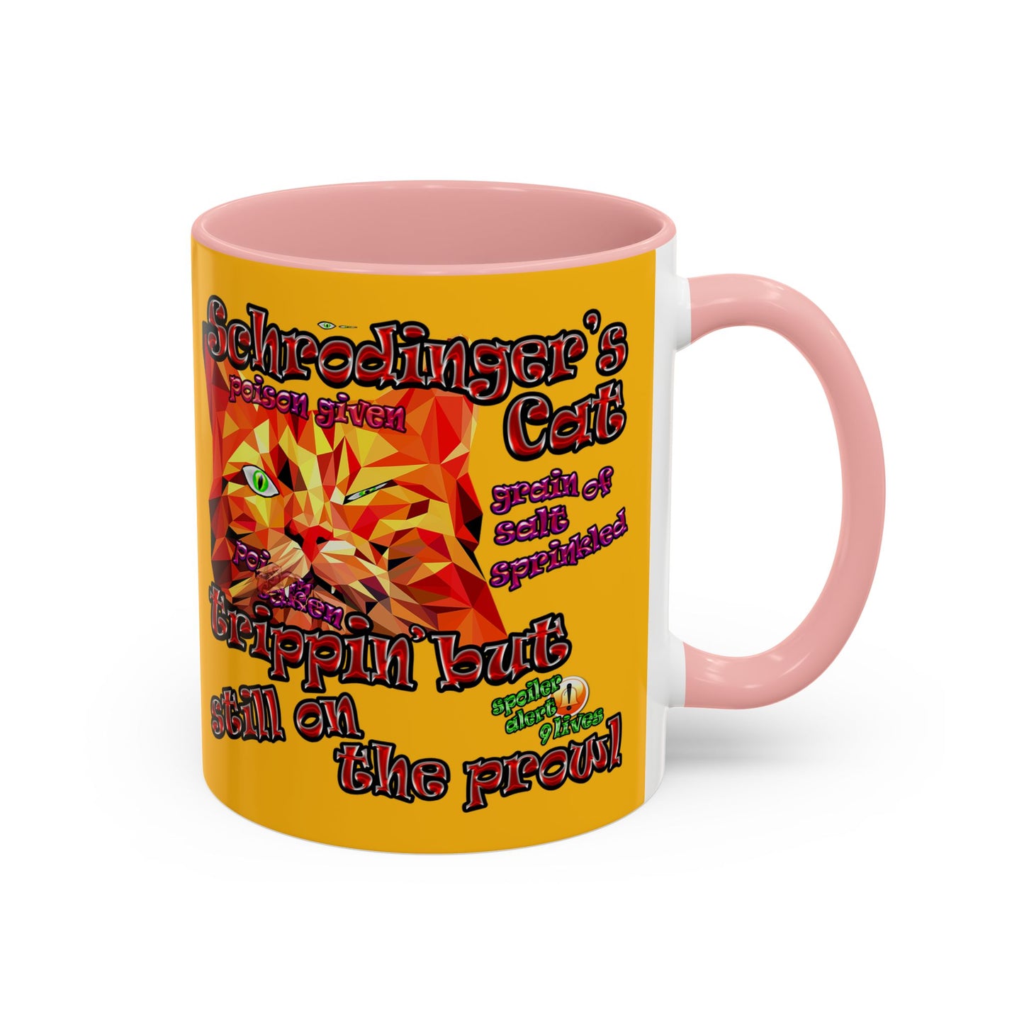 schrodinger's cat - Accent Mug (yellow)