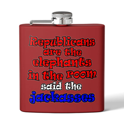 donkeys and elephants - Stainless Steel Flask