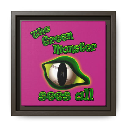 green monster - framed canvas art (pink)