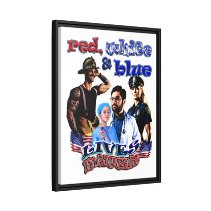 rw&b lives matter - framed canvas art (white)