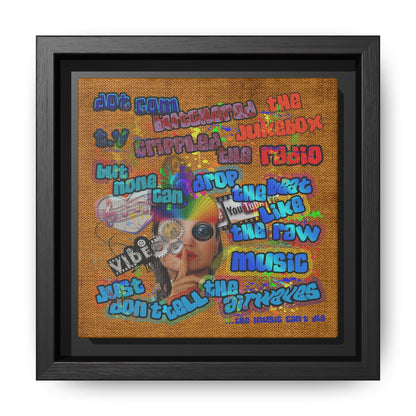 drop the beat - framed canvas art (brown papyrus)