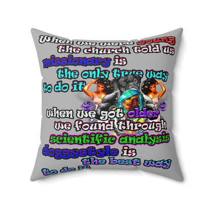 doggystyle - Spun Polyester Square Pillow - (light grey)
