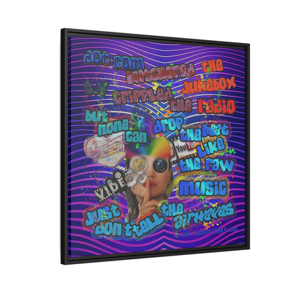drop the beat - framed canvas art (purple wave)