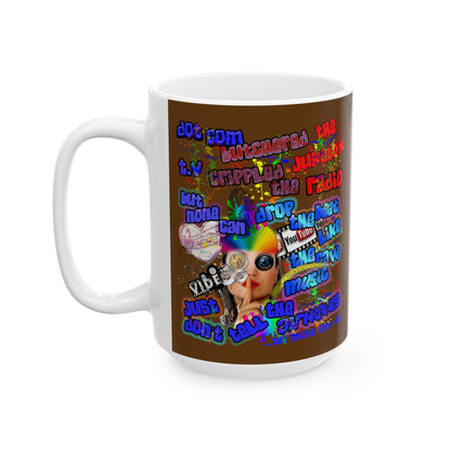drop the beat - White Mug (brown)