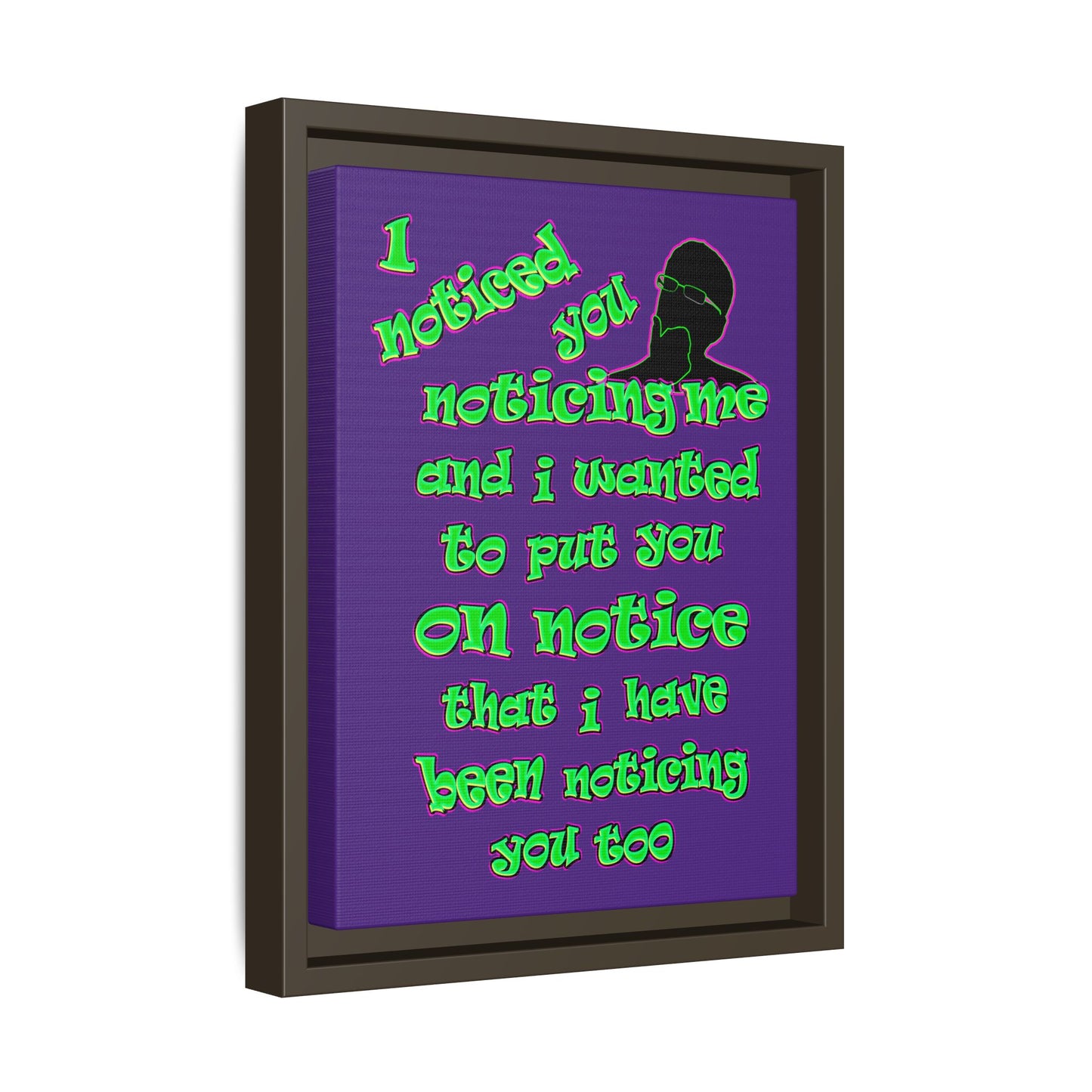 noticed you noticing - framed canvas art (purple)