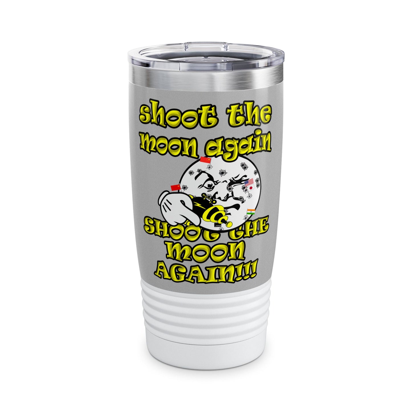 shoot the moon again - Ringneck Tumbler, 20oz (light grey)