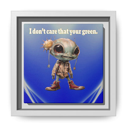 I don't care that your green - framed canvas art (blue-white wave)