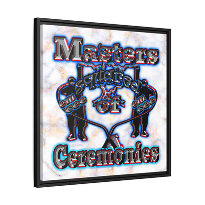em cee squared - framed canvas art (white marble)