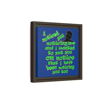 noticed you noticing - framed canvas art (dark blue)