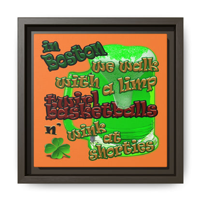 celtics logo - framed canvas art (crusta)