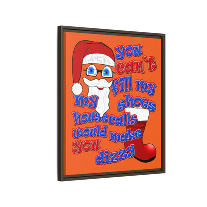 santa's shoes - framed canvas art (orange)
