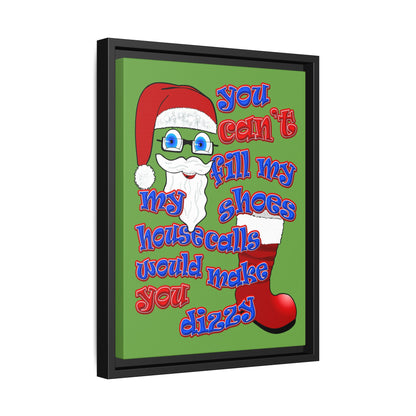 santa's shoes - framed canvas art (green)