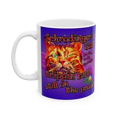 schrodinger's cat - White Mug (purple-pink wave)
