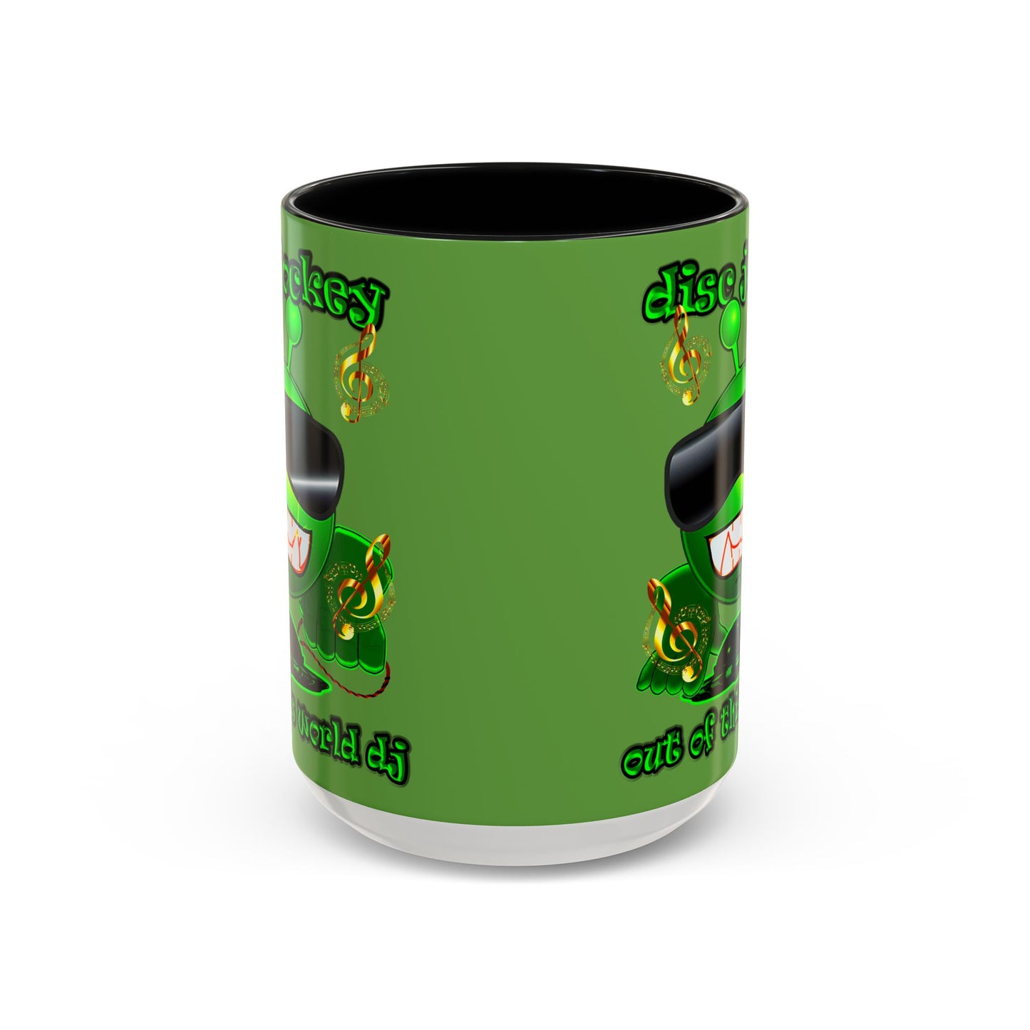 disc jockey - Accent Mug (green)