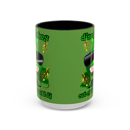 disc jockey - Accent Mug (green)