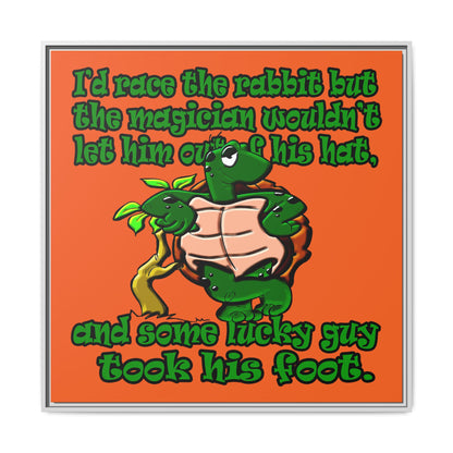 turtle race - framed canvas art (orange)