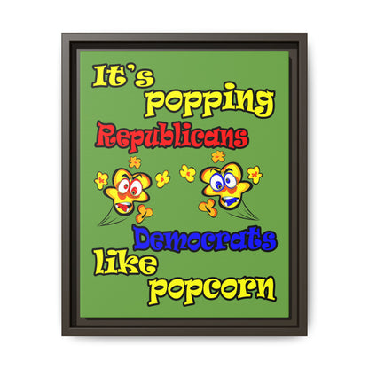 popping like popcorn - framed canvas art (green)