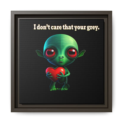 I don't care that your grey - framed canvas art (black)