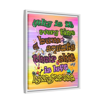 the bum's shit - framed canvas art (color blur)