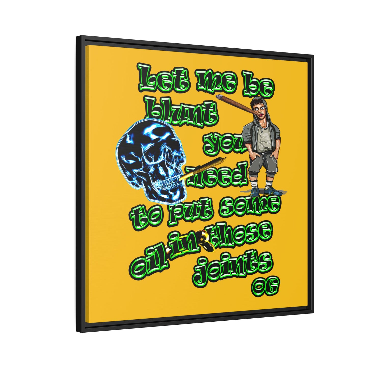 og - framed canvas art (yellow)