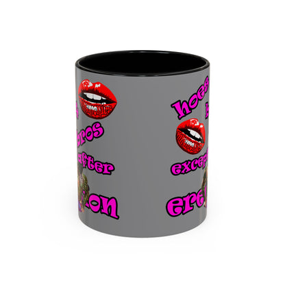 hoes b4 bros - Accent Mug (grey)
