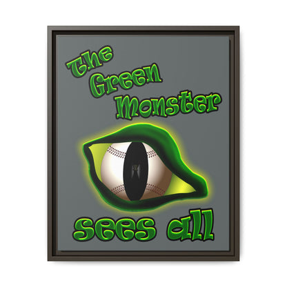 green monster - framed canvas art (dark grey)