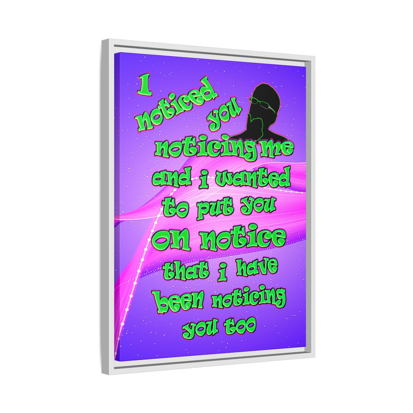 noticed you noticing - framed canvas art (purple-pink wave)