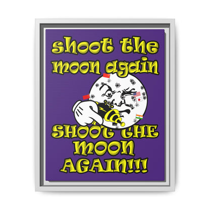 shoot the moon again - framed canvas art (purple)