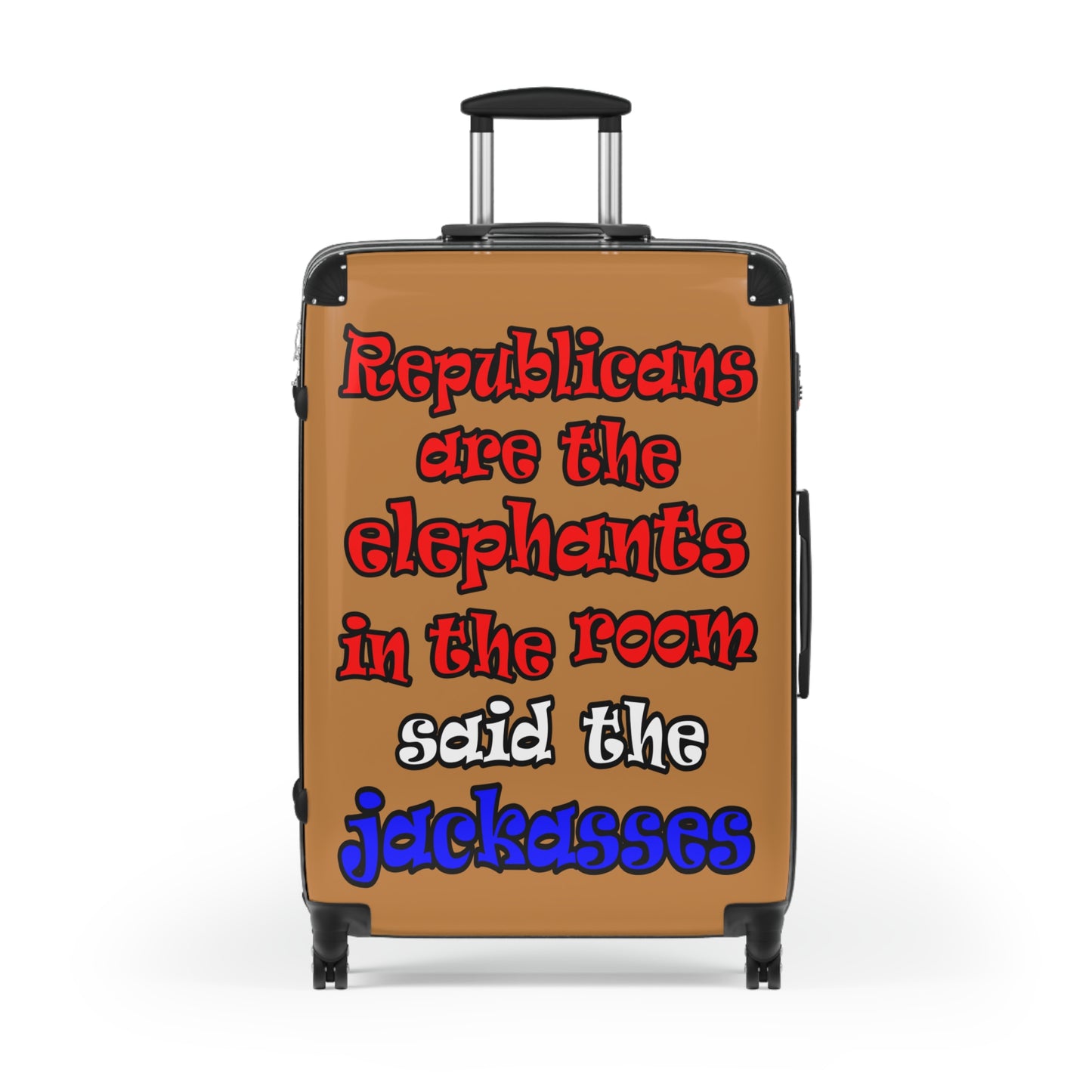 donkeys and elephants - Suitcase (light brown)