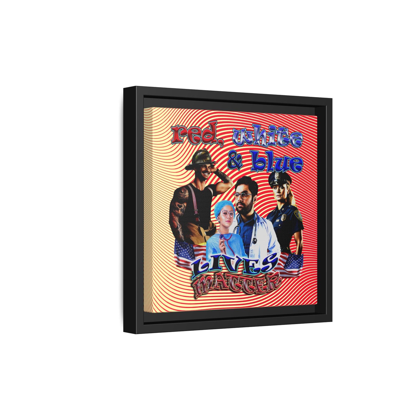 rw&b lives matter - framed canvas art (yellow-orange wave)