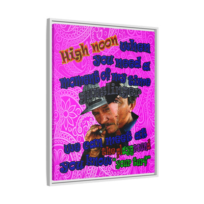 high noon - framed canvas art (pink swirl)
