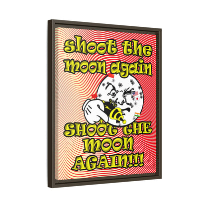 shoot the moon again - framed canvas art (yellow-orange wave)