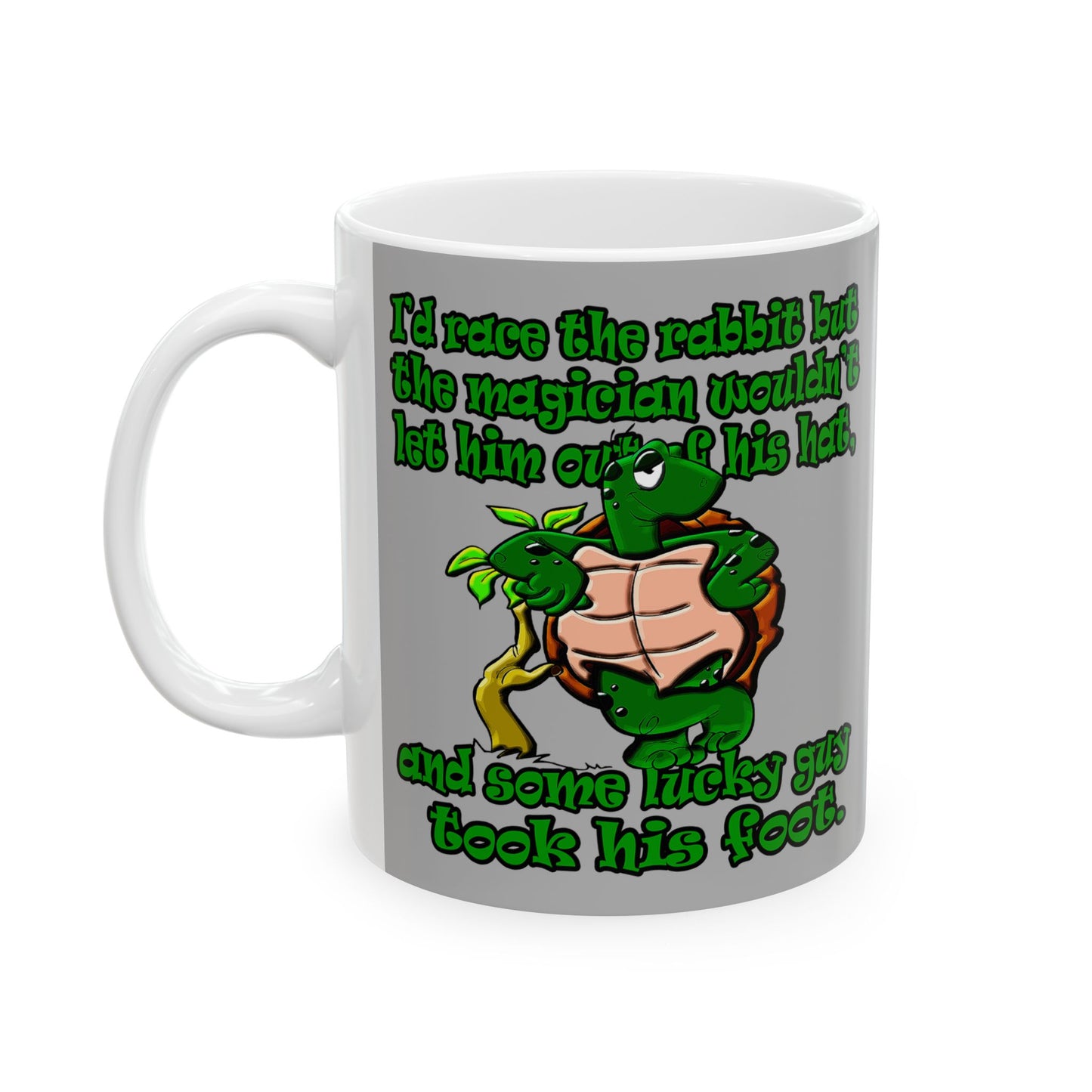 turtle race - White Mug (light grey)