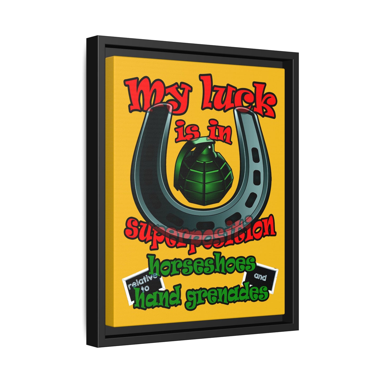 my luck - framed canvas art (yellow)