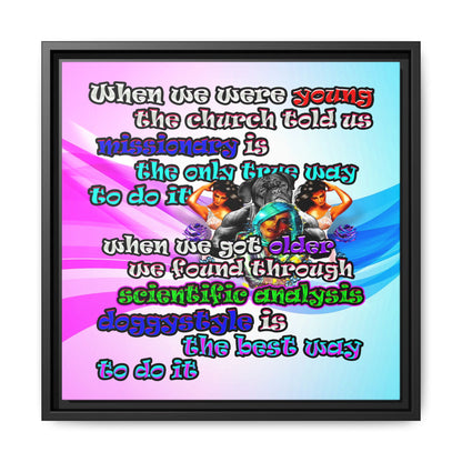doggystyle - framed canvas art (light blue-pink wave)
