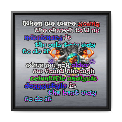 doggystyle - framed canvas art (brushed nickel)