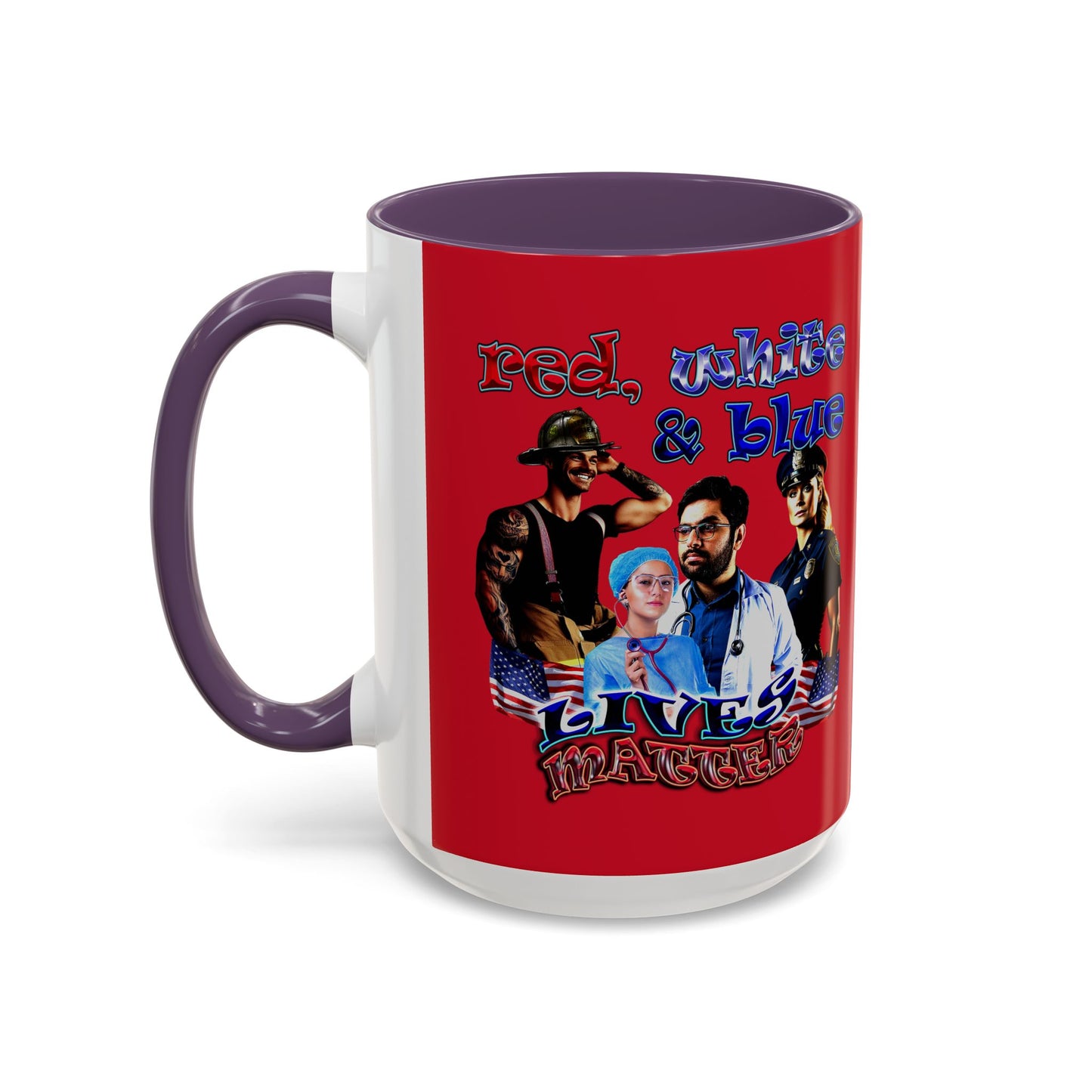 rw&b lives matter - Accent Mug (dark red)