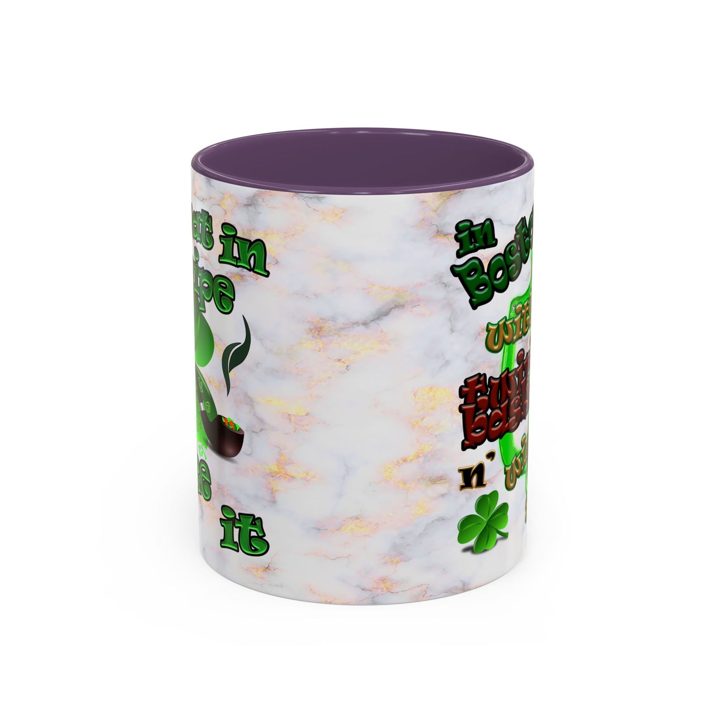 celtics logo - Accent Mug (white marble)