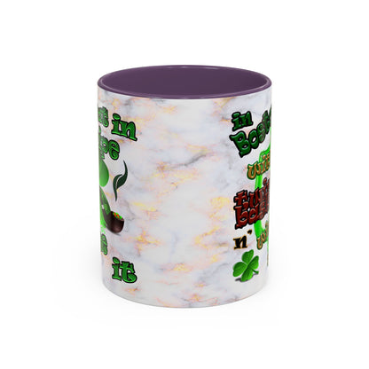 celtics logo - Accent Mug (white marble)