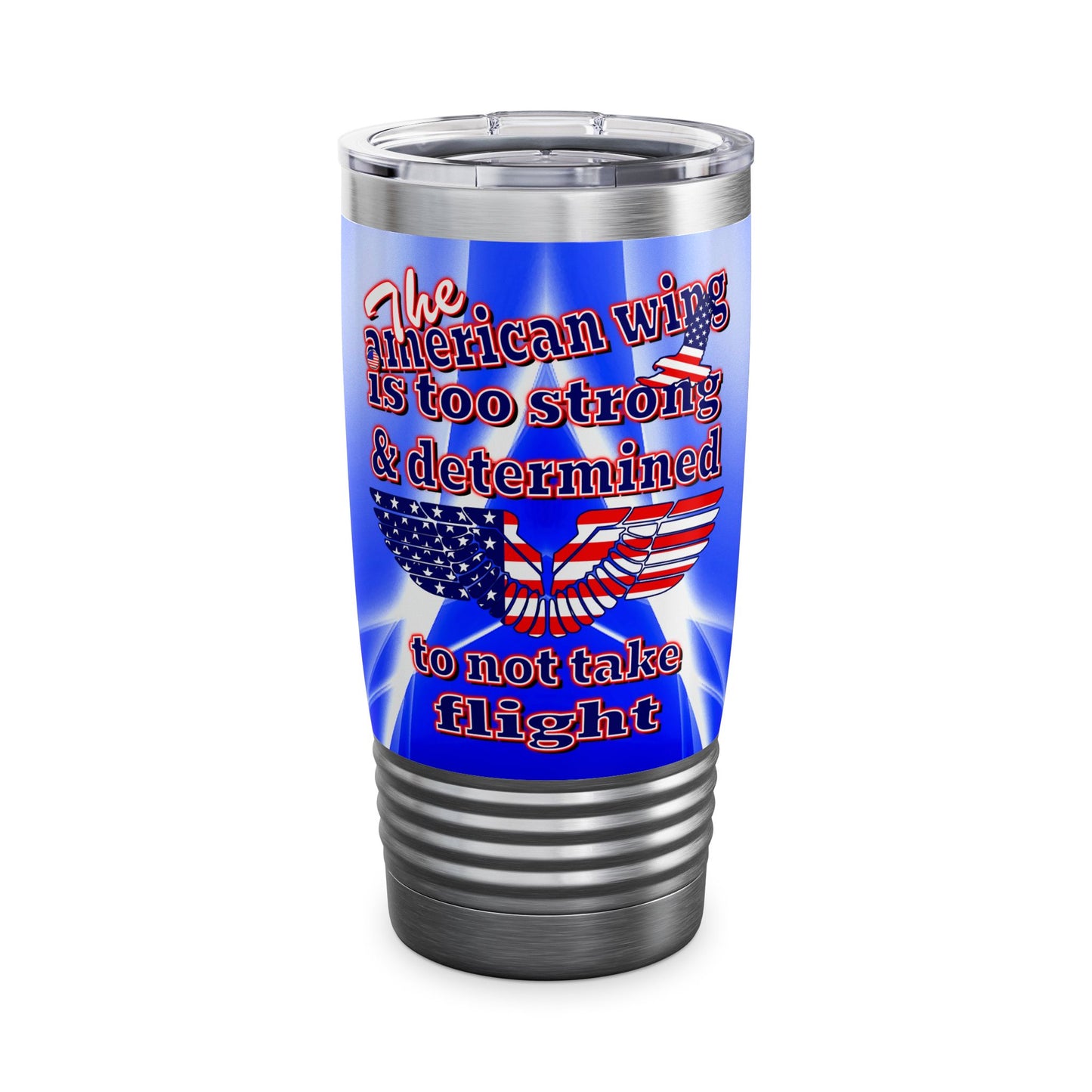 american wing - Ringneck Tumbler, 20oz (blue-white wave)