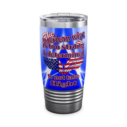 american wing - Ringneck Tumbler, 20oz (blue-white wave)