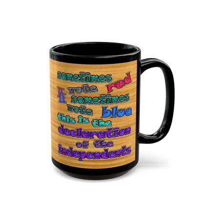 declaration of the independents - Black Mug (butterscotch wood finish)