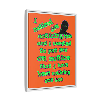 noticed you noticing - framed canvas art (orange)